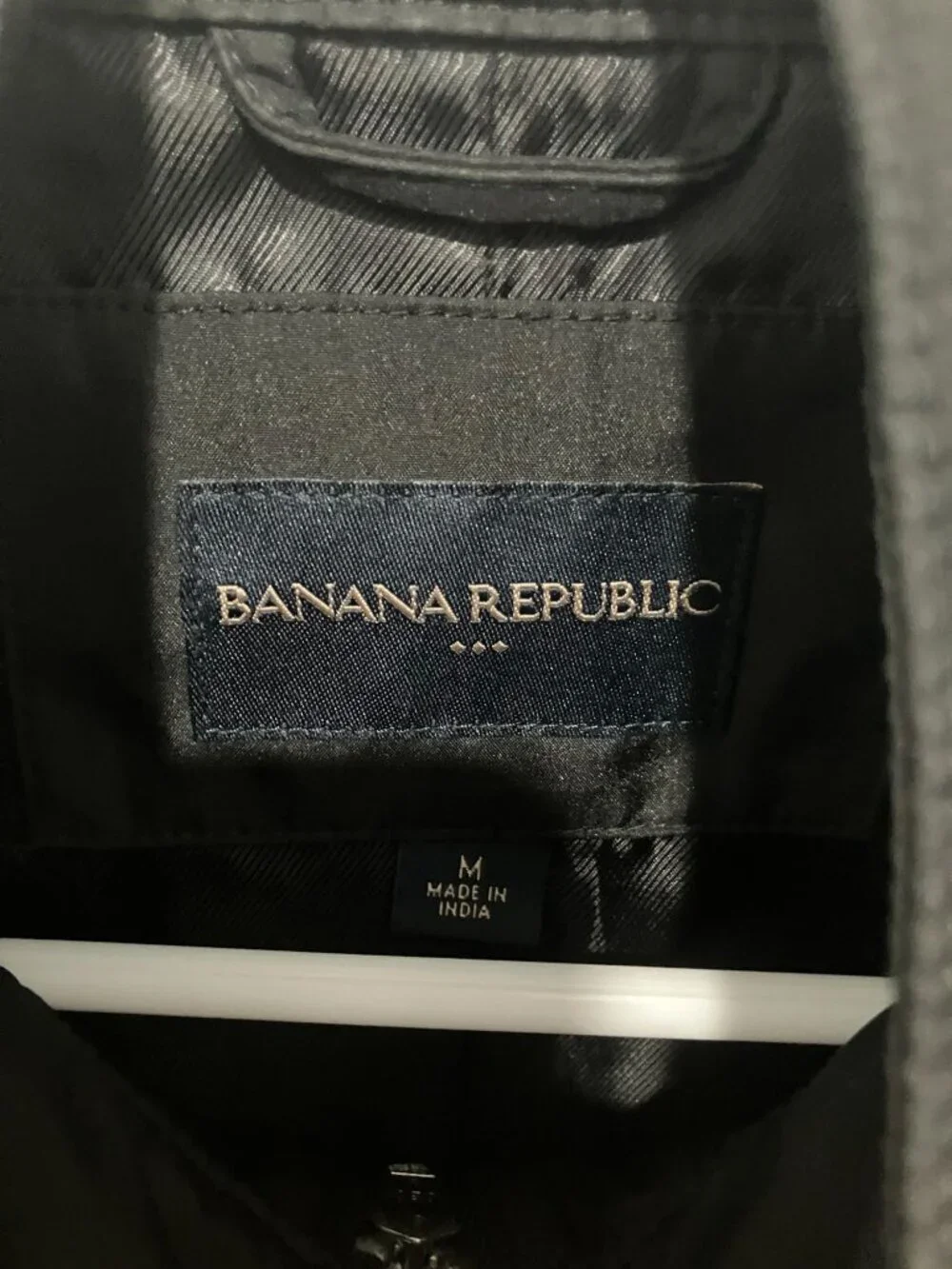 Banana Republic Men's Nylon Full-Zip Jacket, Black, Size Medium